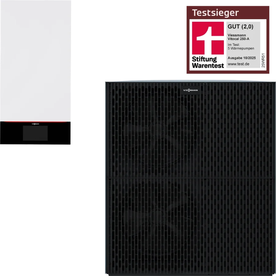 Viessmann Vitocal 250-A mit Inneneinheit und Testsieger-Siegel